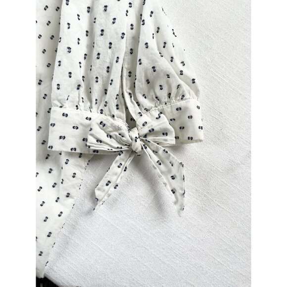 LC Lauren Conrad Women’s V-Neck Ruffled Collar Ivory Blouse Granny Core XL - Picture 7 of 9